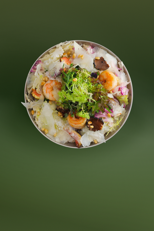Tiger Prawns & Cauli-Crush Salad