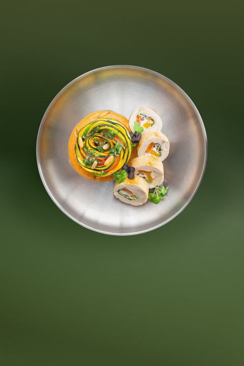 Chicken Roulade, Romesco & Radish