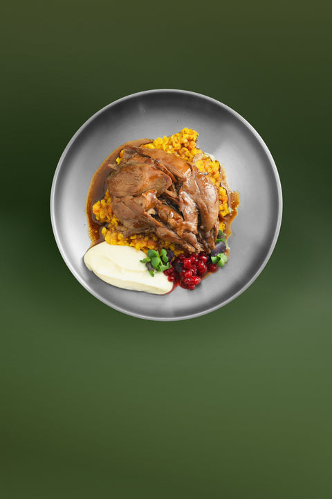 Duck Leg Confit with Red Lentils