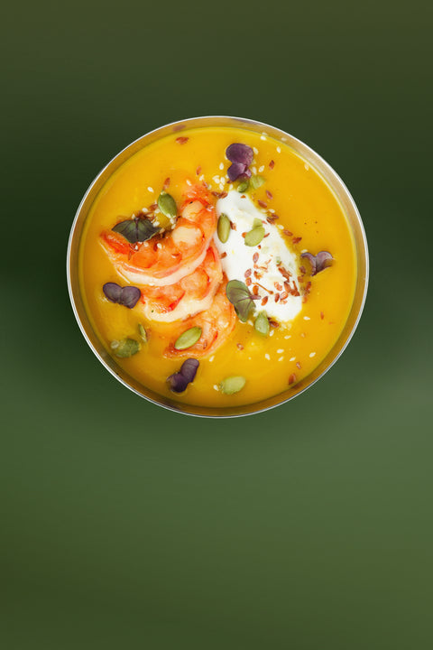 Pumpking Veloute with Shrimps