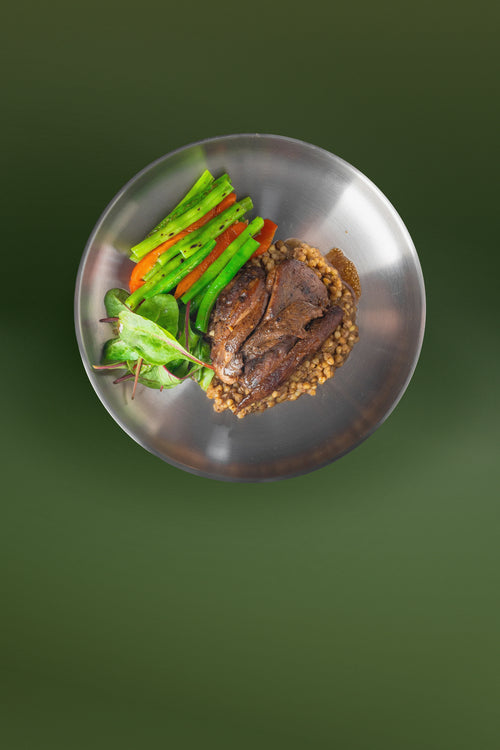 Sous-Vide Lamb, Buckwheat & Black Garlic