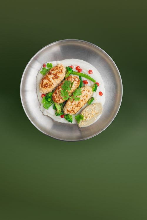 Turkey Kebab, Cauliflower & Mung Beans Hummus