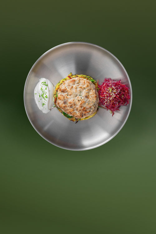 Turkey Steak, Zucchini Rosti & Coconut Sour Cream