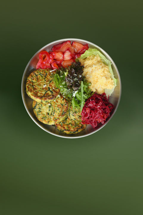Zucchini Pancakes with Salmon